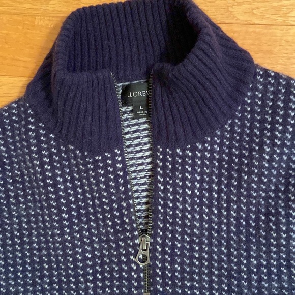 Jcrew 1/4 zip wool houndstooth sweater size Large - Picture 7 of 7